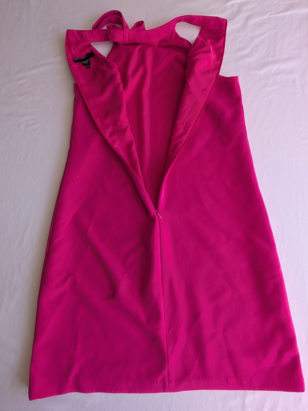 Maggy London Hot Pink Halter Mini Dress with Neck Tie - Picture 5 of 7